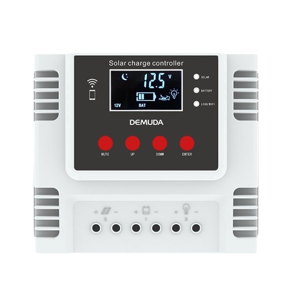 Regulador de carga 12,24,36,48 V. (auto), PWM, 50A, compatible con baterías de Litio