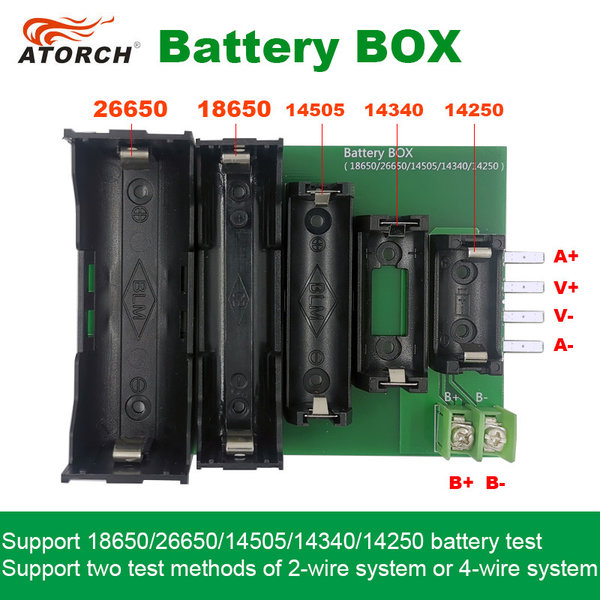 KIT ATORCH DL24 ABS, 4 cables y 2 cables, Terminal 18650, 26650, 14505, 14340, 1425